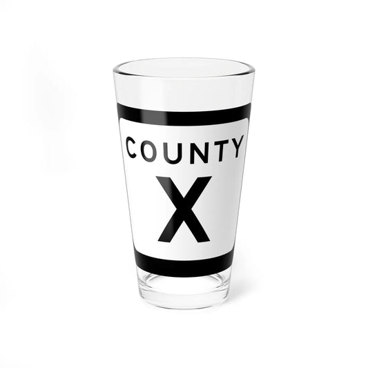 WIS County X (Wisconsin) (Road Sign) Pint Glss 16oz 16oz - Go Mug Yourself