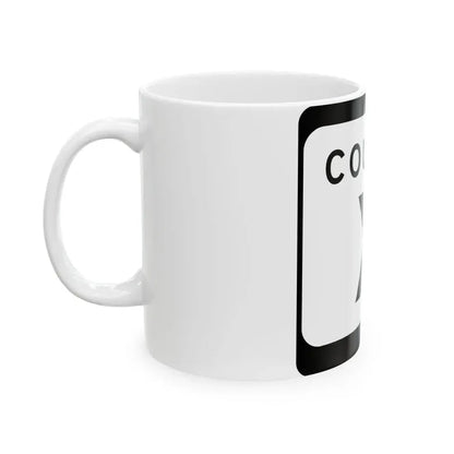 WIS County X (Wisconsin) (Road Sign) White Coffee Mug - Go Mug Yourself