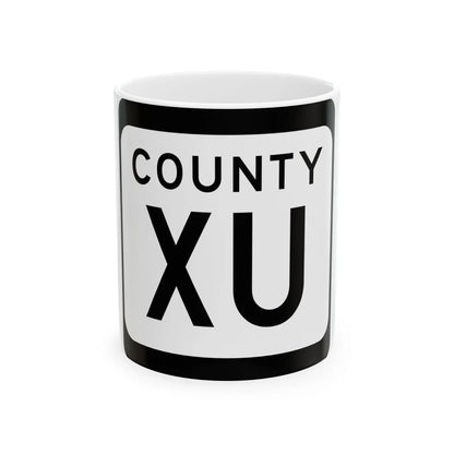 WIS County XU (Wisconsin) (Road Sign) White Coffee Mug 11oz - Go Mug Yourself