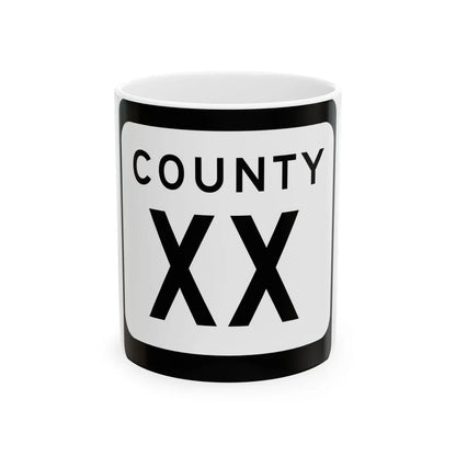 WIS County XX (Wisconsin) (Road Sign) White Coffee Mug 11oz - Go Mug Yourself