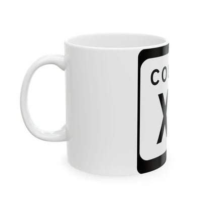 WIS County XX (Wisconsin) (Road Sign) White Coffee Mug - Go Mug Yourself