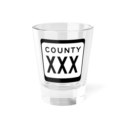 WIS County XXX (Wisconsin) (Road Sign) Shot Glass 1.5oz 1.5oz - Go Mug Yourself