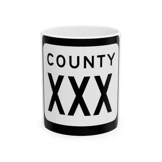 WIS County XXX (Wisconsin) (Road Sign) White Coffee Mug 11oz - Go Mug Yourself