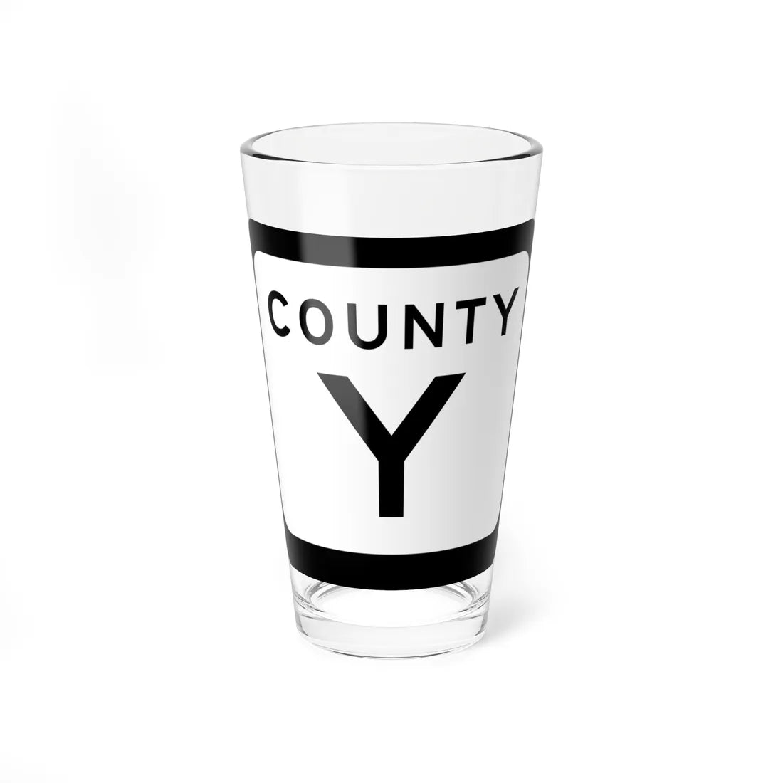 WIS County Y (Wisconsin) (Road Sign) Pint Glss 16oz 16oz - Go Mug Yourself