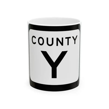 WIS County Y (Wisconsin) (Road Sign) White Coffee Mug 11oz - Go Mug Yourself