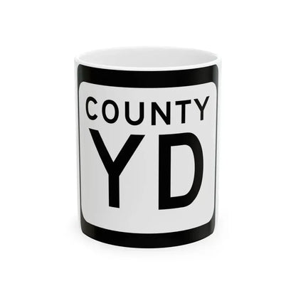 WIS County YD (Wisconsin) (Road Sign) White Coffee Mug 11oz - Go Mug Yourself