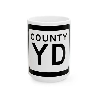 WIS County YD (Wisconsin) (Road Sign) White Coffee Mug 15oz - Go Mug Yourself
