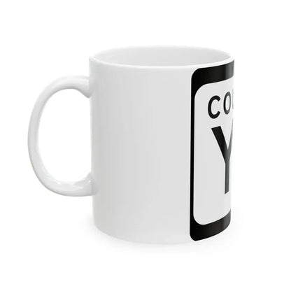 WIS County YD (Wisconsin) (Road Sign) White Coffee Mug - Go Mug Yourself