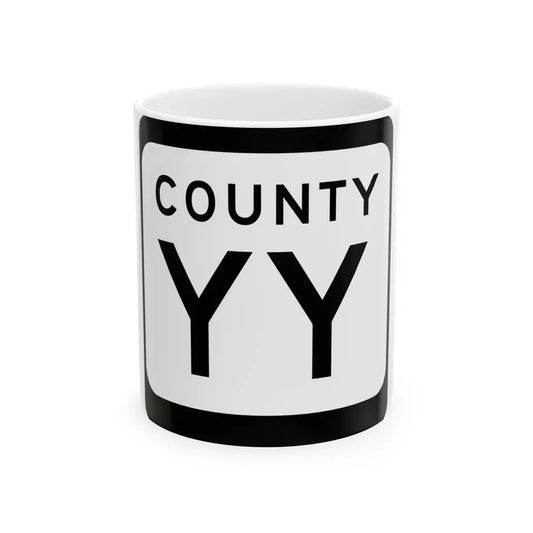 WIS County YY (Wisconsin) (Road Sign) White Coffee Mug 11oz - Go Mug Yourself