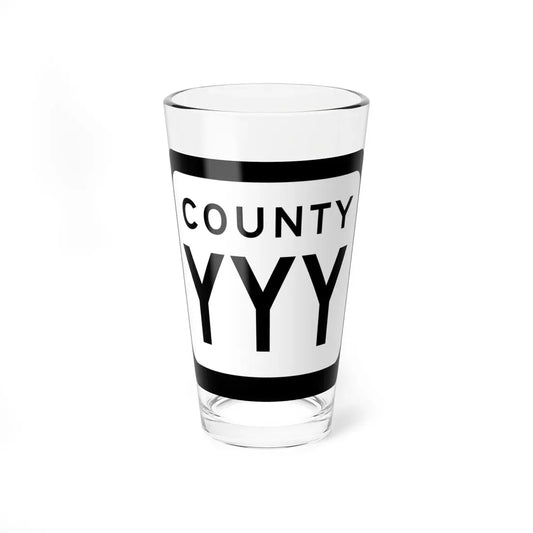 WIS County YYY (Wisconsin) (Road Sign) Pint Glass 16oz 16oz - Go Mug Yourself