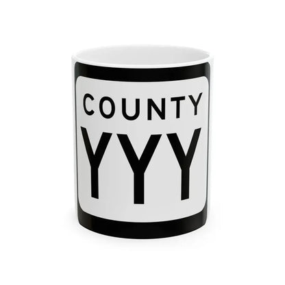 WIS County YYY (Wisconsin) (Road Sign) White Coffee Mug 11oz - Go Mug Yourself