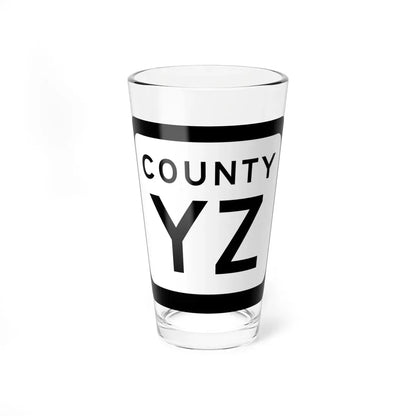WIS County YZ (Wisconsin) (Road Sign) Pint Glass 16oz 16oz - Go Mug Yourself