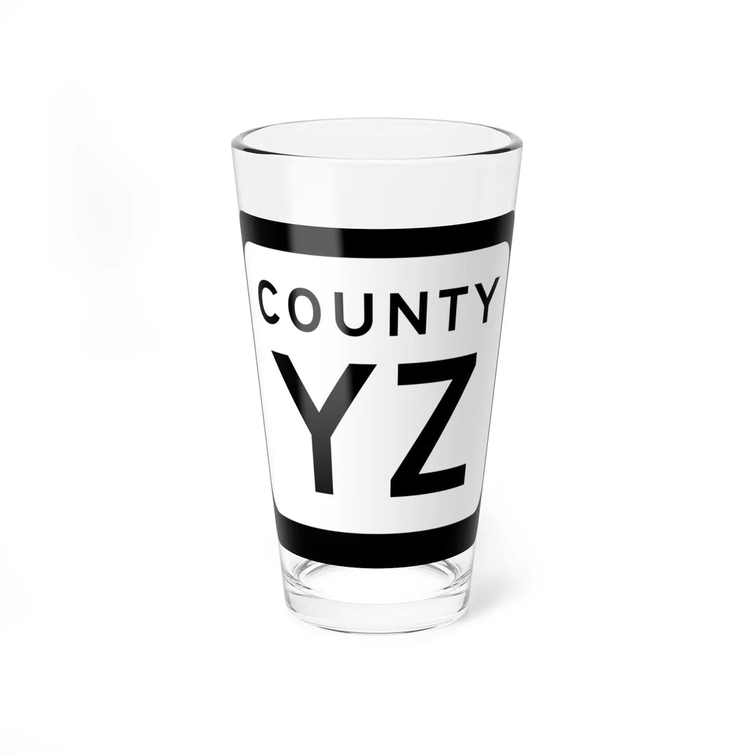WIS County YZ (Wisconsin) (Road Sign) Pint Glss 16oz 16oz - Go Mug Yourself