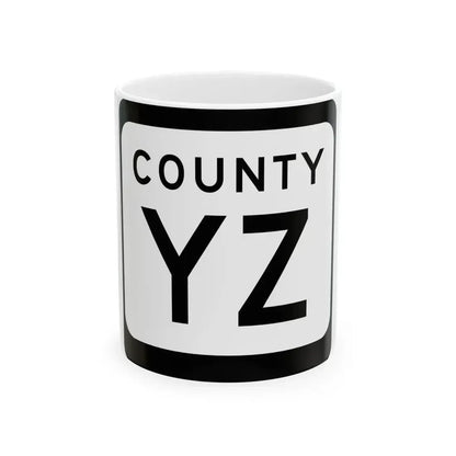 WIS County YZ (Wisconsin) (Road Sign) White Coffee Mug 11oz - Go Mug Yourself