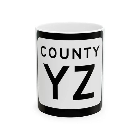 WIS County YZ (Wisconsin) (Road Sign) White Coffee Mug 11oz - Go Mug Yourself