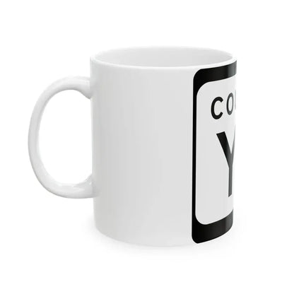 WIS County YZ (Wisconsin) (Road Sign) White Coffee Mug - Go Mug Yourself