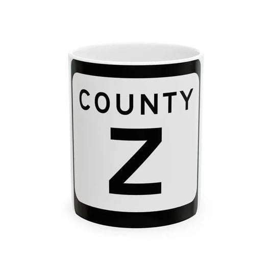 WIS County Z (Wisconsin) (Road Sign) White Coffee Mug 11oz - Go Mug Yourself