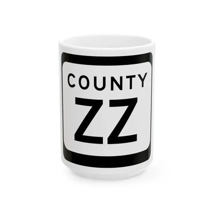 WIS County ZZ (Wisconsin) (Road Sign) White Coffee Mug 15oz - Go Mug Yourself