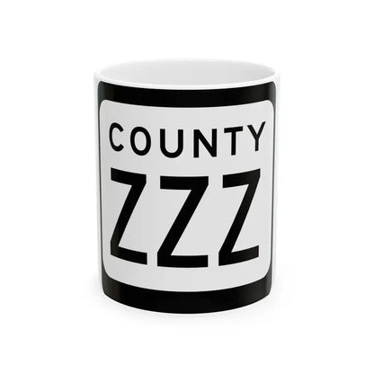 WIS County ZZZ (Wisconsin) (Road Sign) White Coffee Mug 11oz - Go Mug Yourself