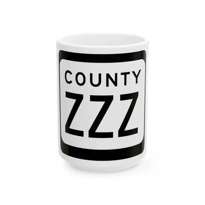 WIS County ZZZ (Wisconsin) (Road Sign) White Coffee Mug 15oz - Go Mug Yourself