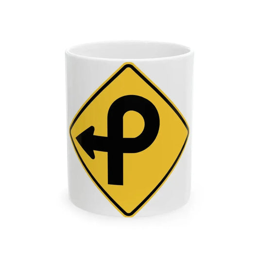 WISDOT W1-60 (Wisconsin) (Road Sign) White Coffee Mug 11oz - Go Mug Yourself