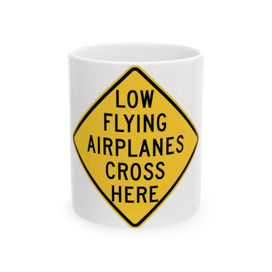 WISDOT W11-58 (Wisconsin) (Road Sign) White Coffee Mug 11oz - Go Mug Yourself