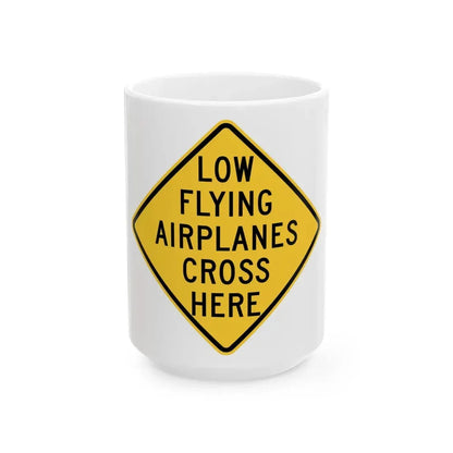 WISDOT W11-58 (Wisconsin) (Road Sign) White Coffee Mug 15oz - Go Mug Yourself