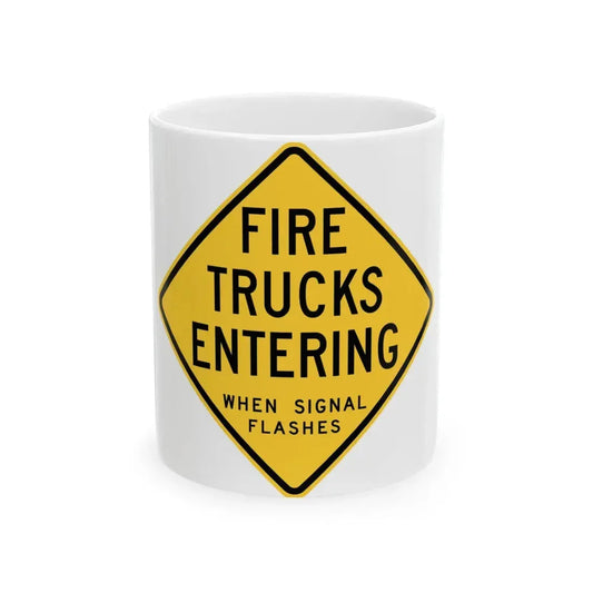 WISDOT W54-60 (Wisconsin) (Road Sign) White Coffee Mug 11oz - Go Mug Yourself