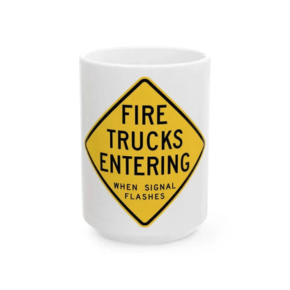 WISDOT W54-60 (Wisconsin) (Road Sign) White Coffee Mug 15oz - Go Mug Yourself
