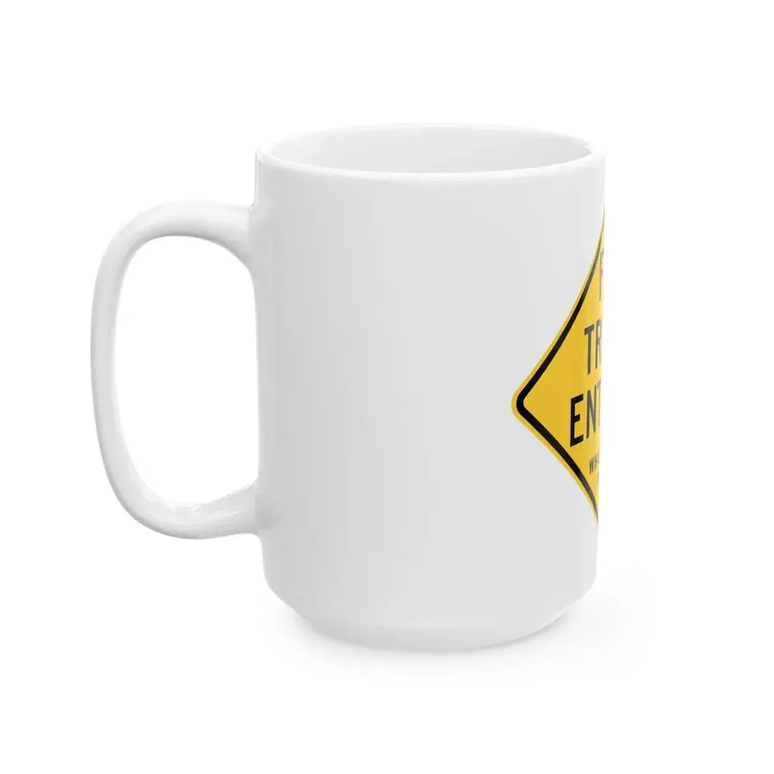 WISDOT W54-60 (Wisconsin) (Road Sign) White Coffee Mug - Go Mug Yourself