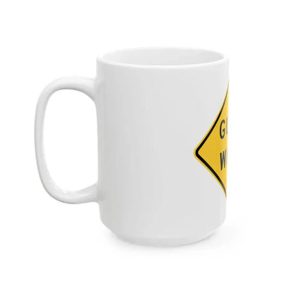 WISDOT W8-72 (Wisconsin) (Road Sign) White Coffee Mug - Go Mug Yourself