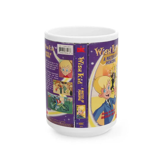 WISH KID A MATTER OF PRINCIPAL (VHS COVER) - White Coffee Mug 15oz - Go Mug Yourself