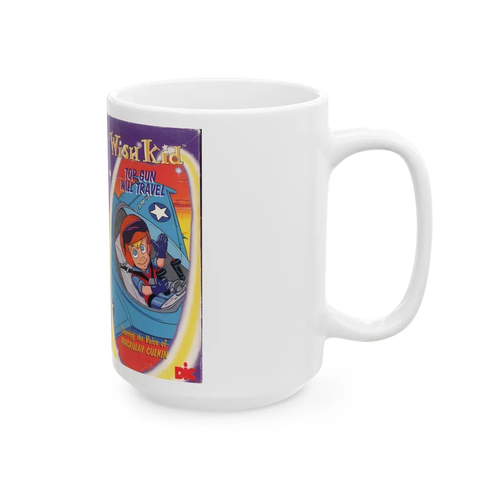 WISH KID TOP GUN WILL TRAVEL (VHS COVER) - White Coffee Mug-Go Mug Yourself