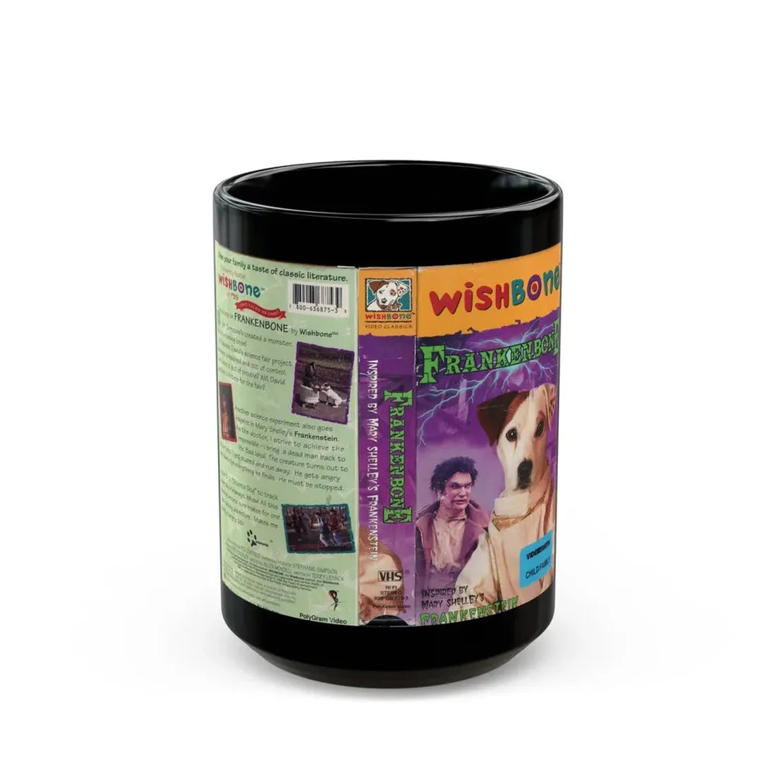 WISHBONE FRANKENBONE (VHS COVER) - Black Coffee Mug 15oz - Go Mug Yourself