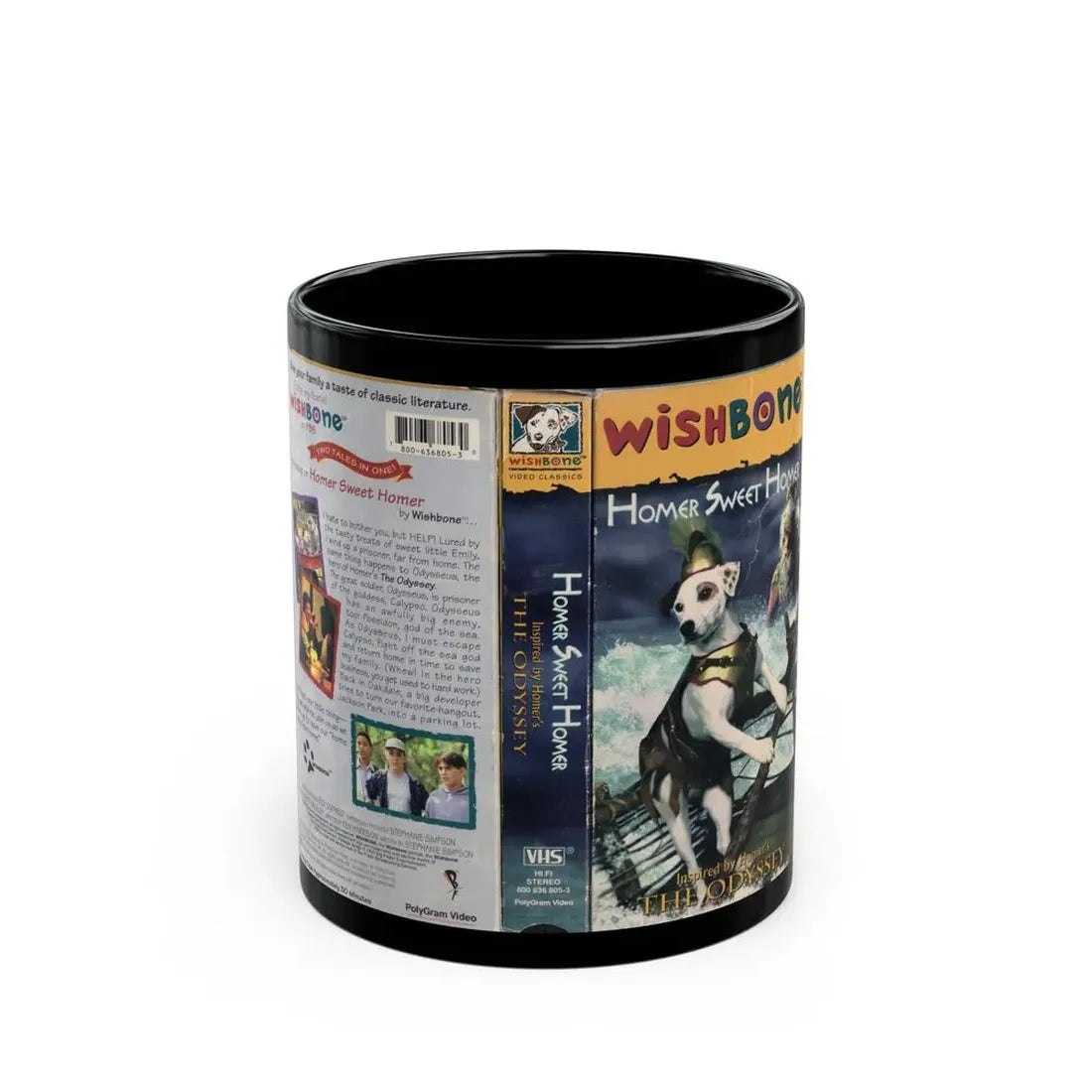 WISHBONE HOMER SWEET HOMER (VHS COVER) - Black Coffee Mug 11oz - Go Mug Yourself