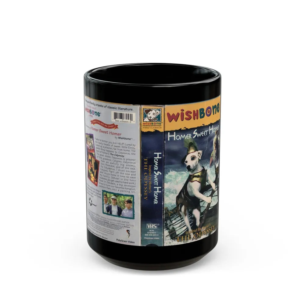 WISHBONE HOMER SWEET HOMER (VHS COVER) - Black Coffee Mug-15oz-Go Mug Yourself