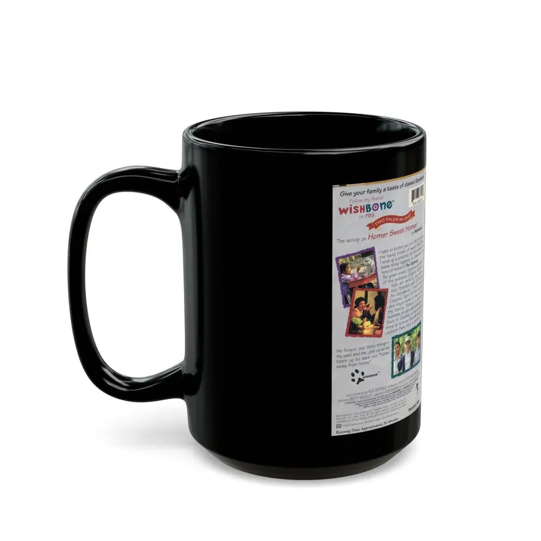 WISHBONE HOMER SWEET HOMER (VHS COVER) - Black Coffee Mug - Go Mug Yourself