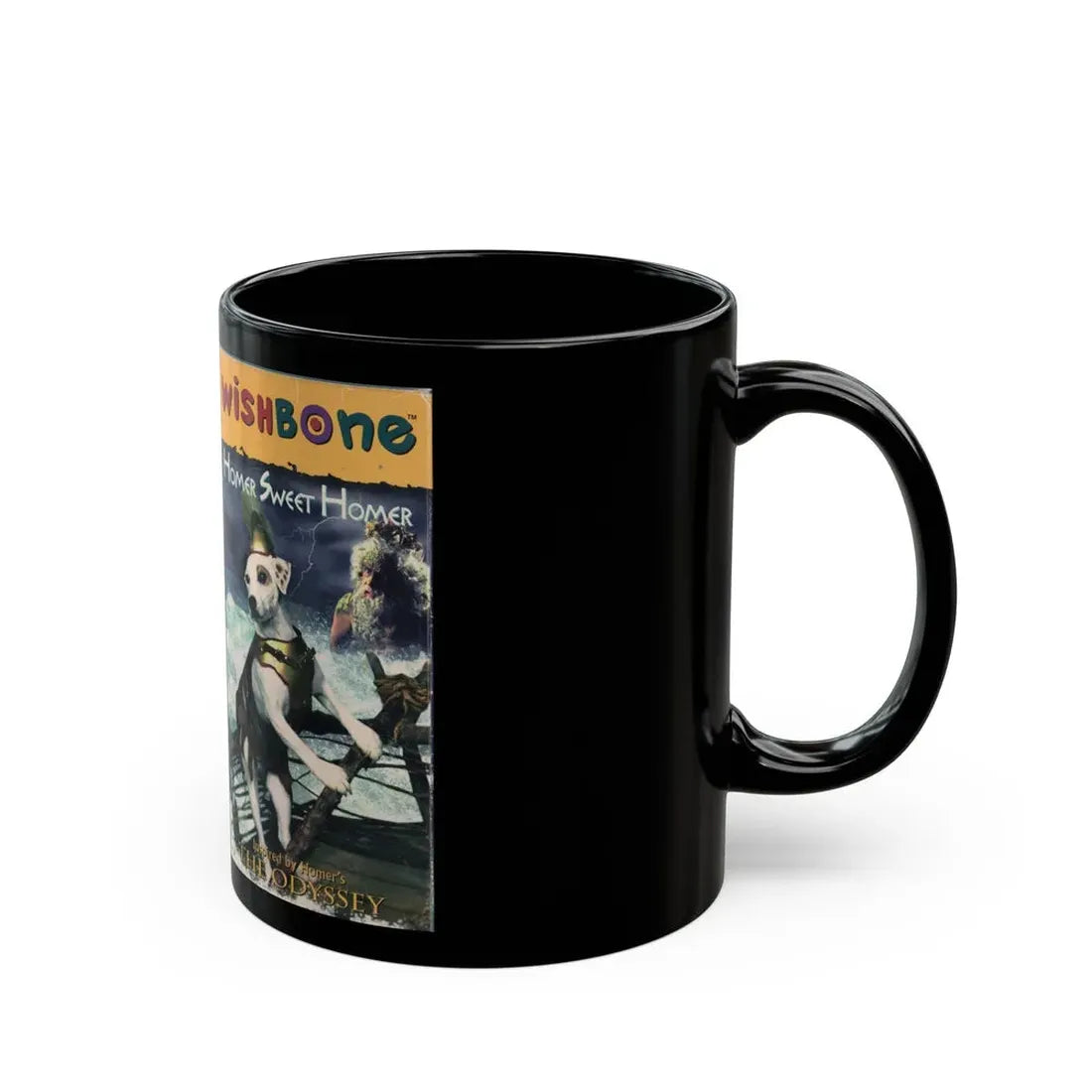 WISHBONE HOMER SWEET HOMER (VHS COVER) - Black Coffee Mug - Go Mug Yourself