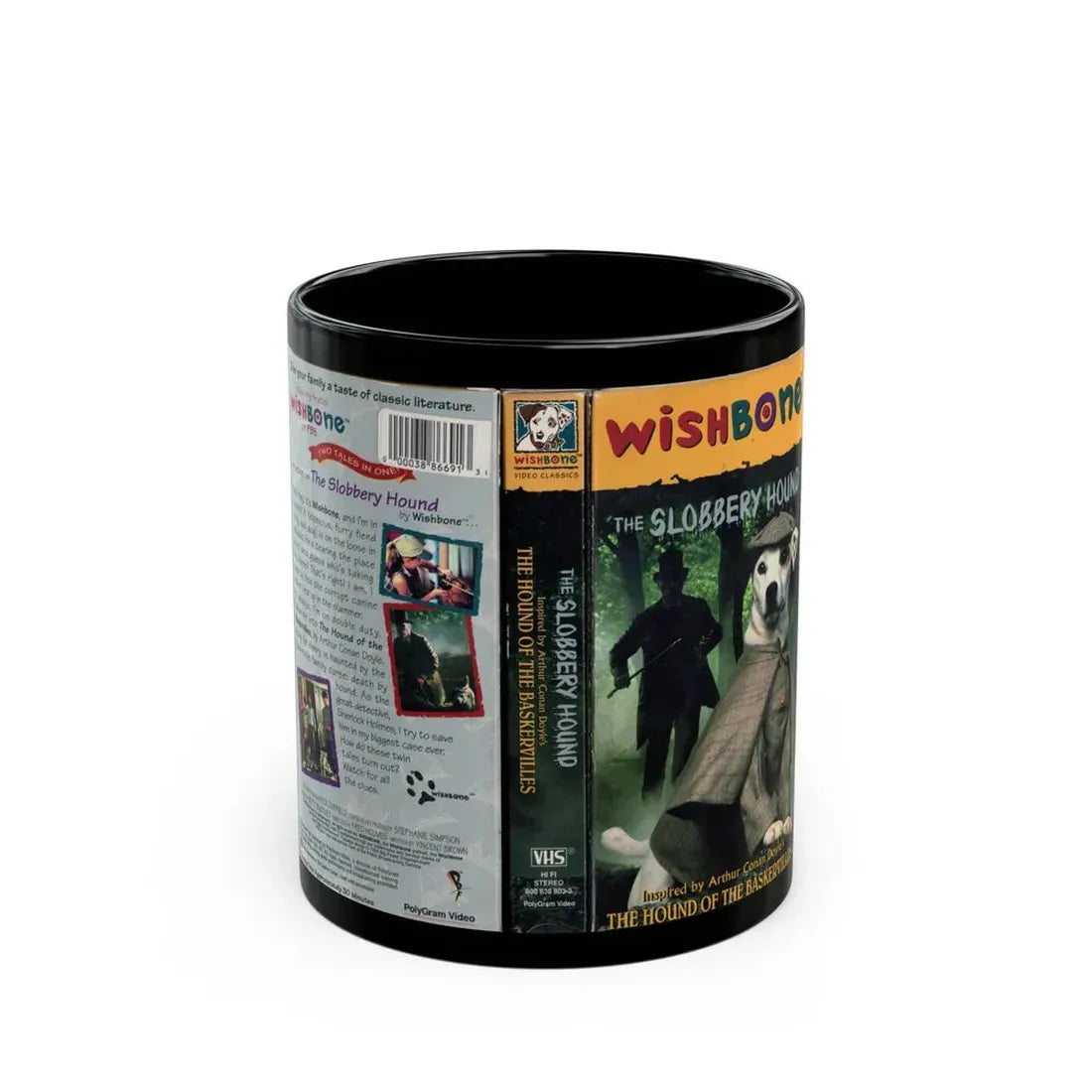 WISHBONE THE SLOBBERY HOUND (VHS COVER) - Black Coffee Mug 11oz - Go Mug Yourself