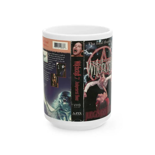 WITCHCRAFT 7 JUDGEMENT HOUR (VHS COVER) - White Coffee Mug 15oz - Go Mug Yourself
