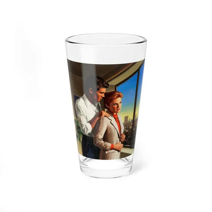 With No Reservations, Harlequin Presents 1266 Cover Painting (Harlequin Books, 1990) - Pint Glass 16oz 16oz - Go Mug Yourself