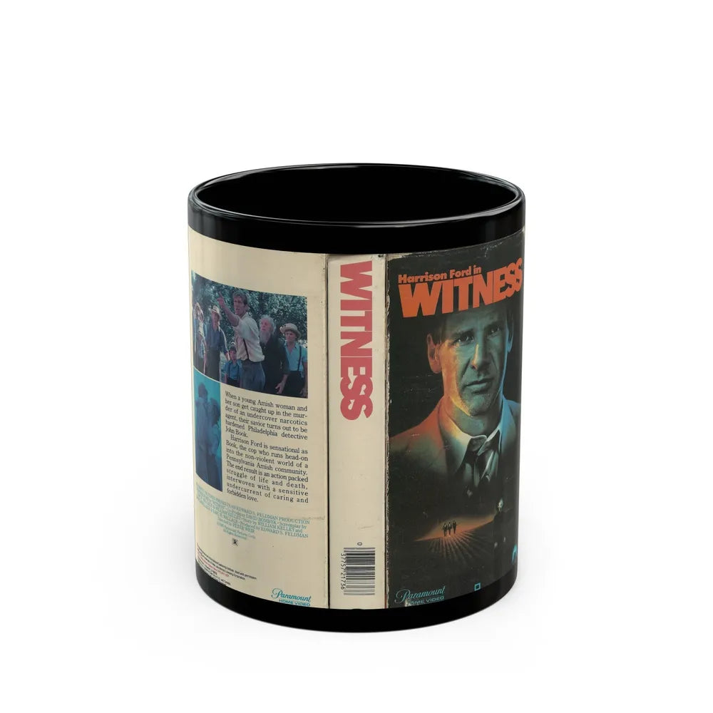 WITNESS HARRISON FORD (VHS COVER) - Black Coffee Mug-11oz-Go Mug Yourself