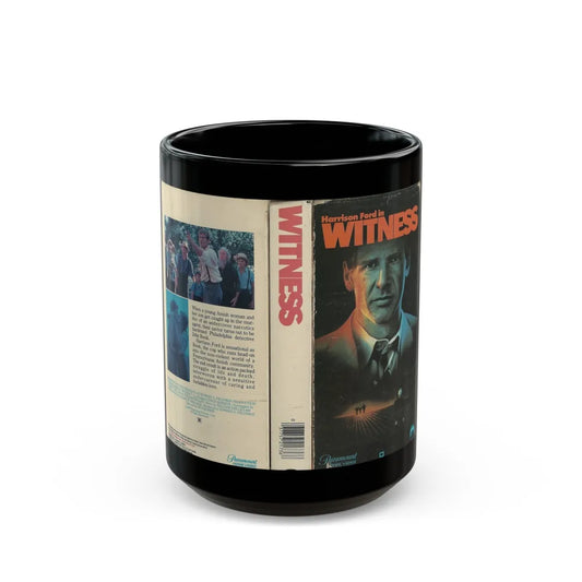 WITNESS HARRISON FORD (VHS COVER) - Black Coffee Mug-15oz-Go Mug Yourself