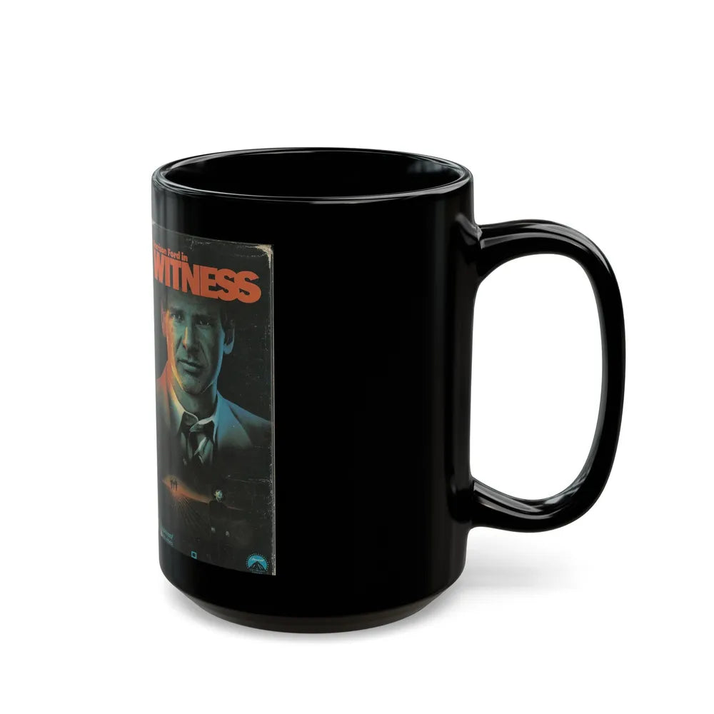 WITNESS HARRISON FORD (VHS COVER) - Black Coffee Mug-Go Mug Yourself