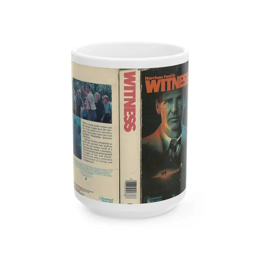 WITNESS HARRISON FORD (VHS COVER) - White Coffee Mug 15oz - Go Mug Yourself
