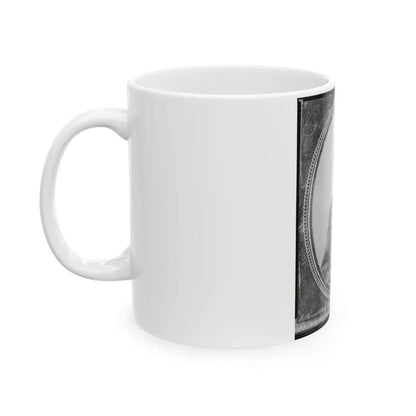 Wm. Francis Jones, Pvt., 5th Virginia Cavalry, C.S.A., Half-Length Portrait, Seated, Facing Front (U.S. Civil War) White Coffee Mug - Go Mug Yourself