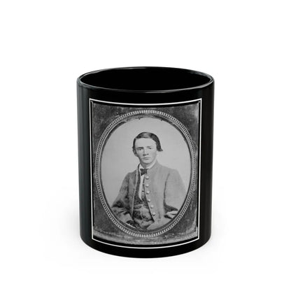 Wm. Francis Jones, Pvt., 5th Virginia Cavalry, C.S.A., Half-Length Portrait, Seated, Facing Front (U.S. Civil War) Black Coffee Mug-11oz-Go Mug Yourself