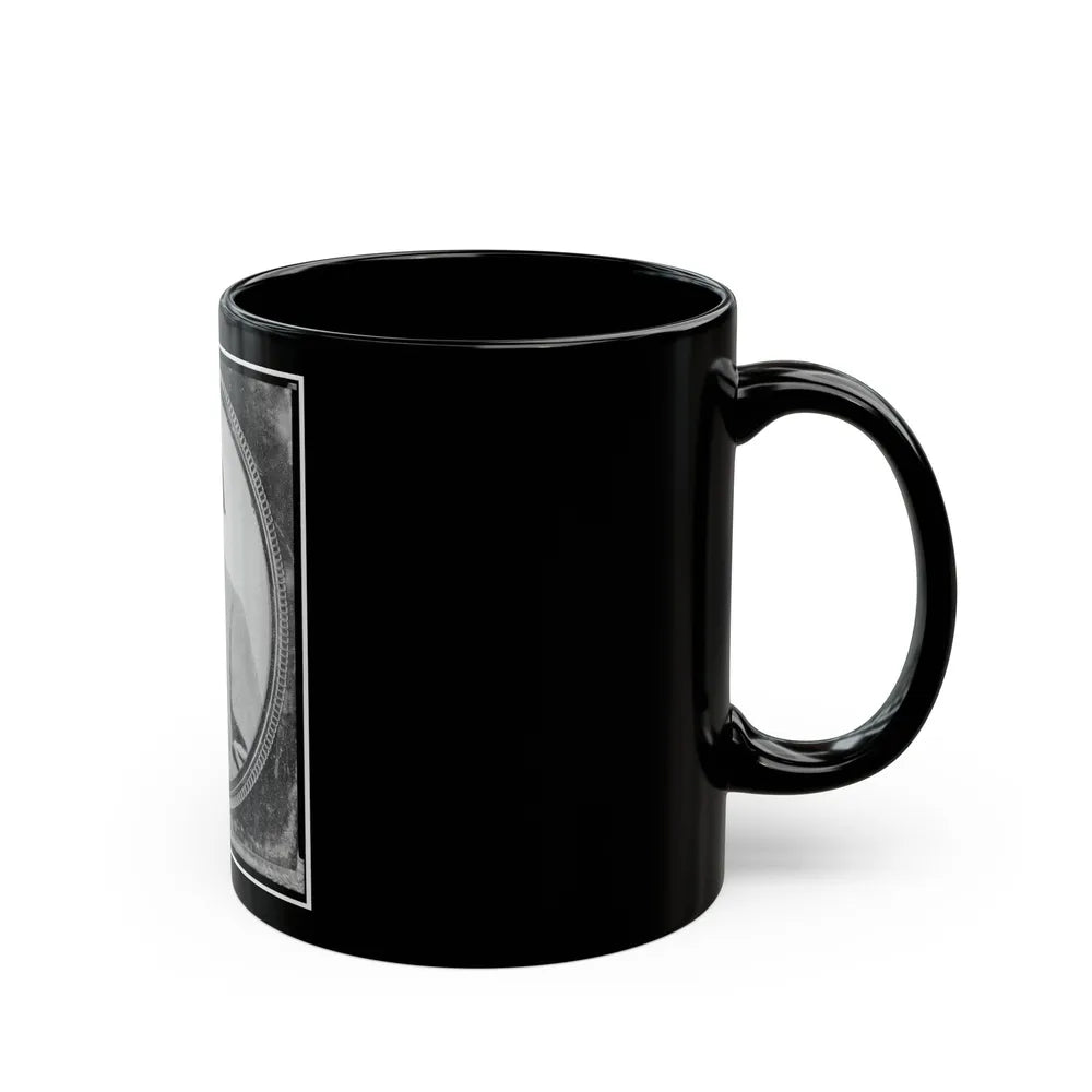Wm. Francis Jones, Pvt., 5th Virginia Cavalry, C.S.A., Half-Length Portrait, Seated, Facing Front (U.S. Civil War) Black Coffee Mug-Go Mug Yourself