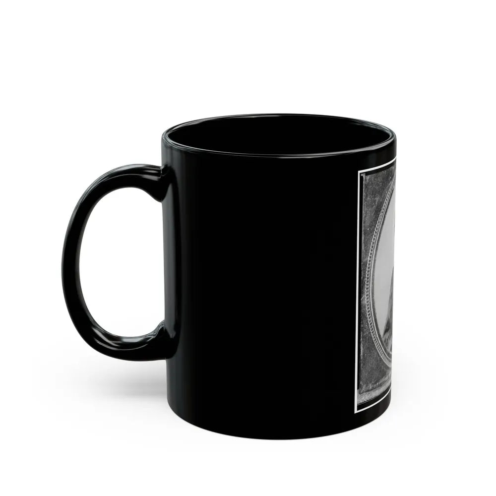 Wm. Francis Jones, Pvt., 5th Virginia Cavalry, C.S.A., Half-Length Portrait, Seated, Facing Front (U.S. Civil War) Black Coffee Mug-Go Mug Yourself