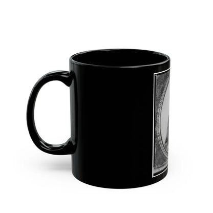 Wm. Francis Jones, Pvt., 5th Virginia Cavalry, C.S.A., Half-Length Portrait, Seated, Facing Front (U.S. Civil War) Black Coffee Mug-Go Mug Yourself
